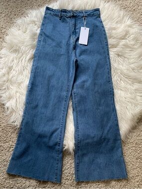NWT Anniewear Aria Wide Leg Jeans Blue Size Medium